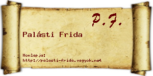 Palásti Frida névjegykártya